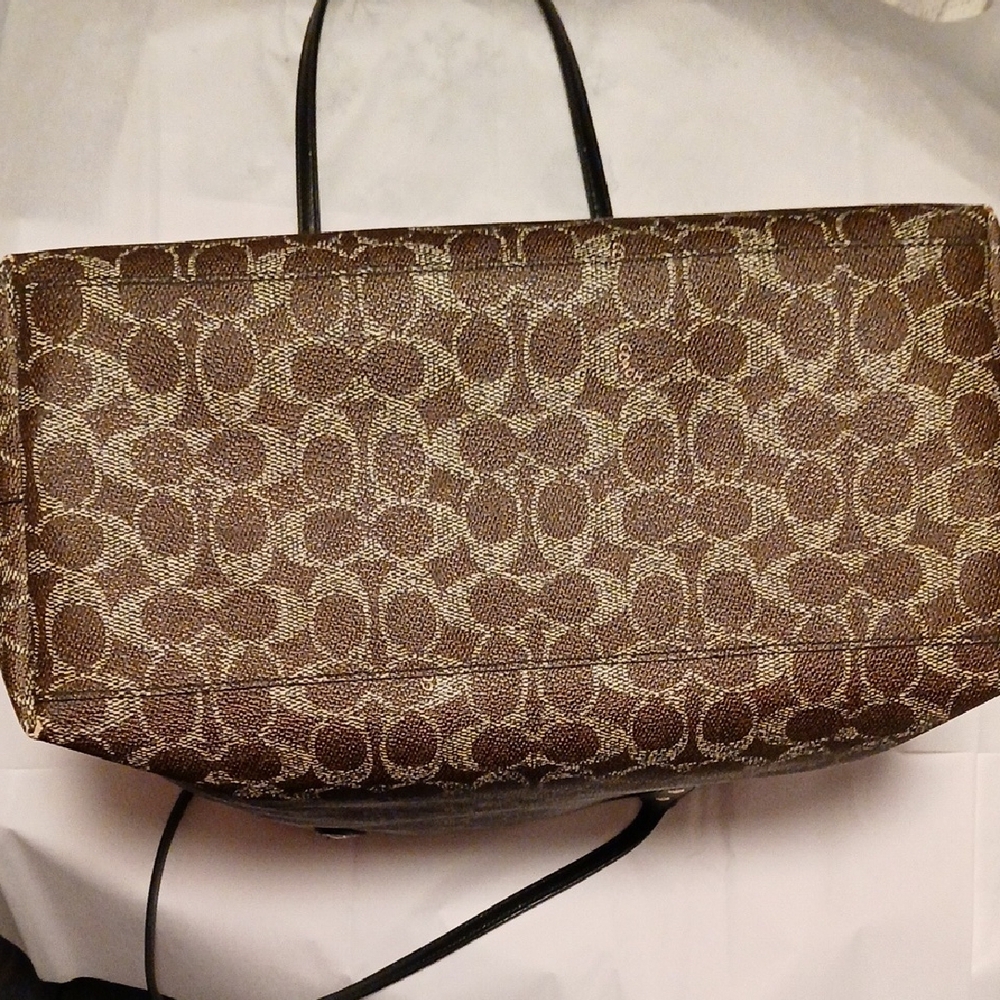 Coach Brown Patterned Tote Handbag - Picture 6 of 9